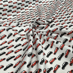 Crafty By Chatham Glyn Retro Beetle Car Printed Fabric 100% Cotton 140cm Wide Digital Fabric For Crafting, Sewing, Quilting, Dressmaking