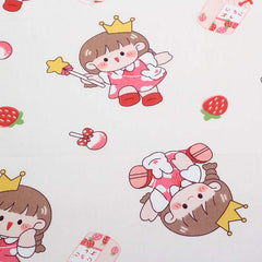 Lot de 8 Fat Quarters de tissu 100 % coton à motif fée rose pour enfants, 40 x 50 cm, pour le quilting, le scrapbooking, le patchwork, les loisirs créatifs, la couture de vêtements pour bébés filles et les projets DIY.
