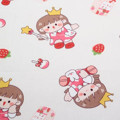 CraftsFabrics 8 Stück 40 cm x 50 cm rosa Feen-Cartoon-Kinder-Fat-Quarters-Bündel, 100 % Baumwollstoff zum Quilten, Scrapbooking, Patchwork, Kunsthandwerk, Nähen von Baby-Mädchen-Kleidung, DIY-Projekte