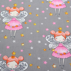 Lot de 8 Fat Quarters de tissu 100 % coton à motif fée rose pour enfants, 40 x 50 cm, pour le quilting, le scrapbooking, le patchwork, les loisirs créatifs, la couture de vêtements pour bébés filles et les projets DIY.