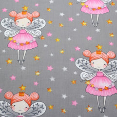 CraftsFabrics 8 Stück 40 cm x 50 cm rosa Feen-Cartoon-Kinder-Fat-Quarters-Bündel, 100 % Baumwollstoff zum Quilten, Scrapbooking, Patchwork, Kunsthandwerk, Nähen von Baby-Mädchen-Kleidung, DIY-Projekte