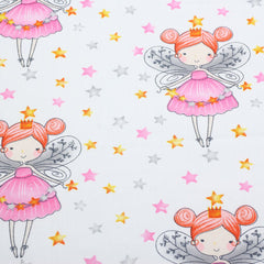 CraftsFabrics 8 Stück 40 cm x 50 cm rosa Feen-Cartoon-Kinder-Fat-Quarters-Bündel, 100 % Baumwollstoff zum Quilten, Scrapbooking, Patchwork, Kunsthandwerk, Nähen von Baby-Mädchen-Kleidung, DIY-Projekte