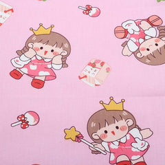 Lot de 8 Fat Quarters de tissu 100 % coton à motif fée rose pour enfants, 40 x 50 cm, pour le quilting, le scrapbooking, le patchwork, les loisirs créatifs, la couture de vêtements pour bébés filles et les projets DIY.