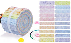 CraftsFabrics 2,5'' 20 pièces Bandes de tissu Jelly Rolls pour enfants Motif animaux de dessin animé