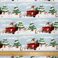 Driving Gnome for Christmas by Debbi Moore 100% Cotton 110cm Wide Christmas Fabric for Sewing, Crafting, Dressmaking, Patchwork