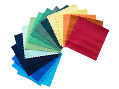 CraftsFabrics Red 100% Cotton 42pcs Plain 5"x 5" Charm Packs DIY Cotton Fabric for Sewing, Crafting, Patchwork