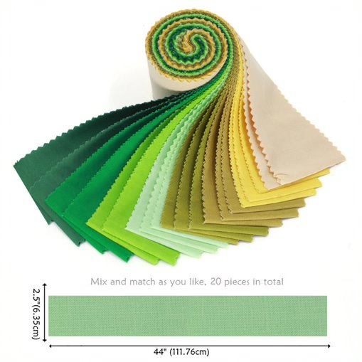 CraftsFabrics, 100 % Baumwolle, 20 Stück/Rolle, gewebte Jelly Rolls-Streifen, ideal zum Quilten, Scrapbooking, Nähen, Kunsthandwerk, Patchwork