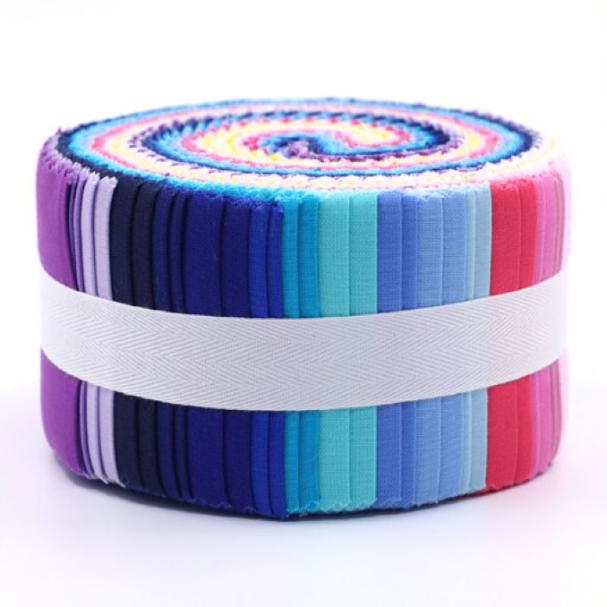 CraftsFabrics Fantasy Fiesta 100% Cotton 40Pcs/Roll Pre-Cut Jelly Rolls Strips 2.5"x 44" Wide Ideal for Quilting, Scrapbooking, Sewing, Patchwork