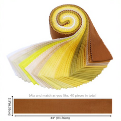 CraftsFabrics Rainbow Harmony 100% Cotton 40Pcs/Roll Pre-Cut Jelly Rolls Strips 2.5"x 44" Wide Ideal for Quilting, Scrapbooking, Sewing, Patchwork