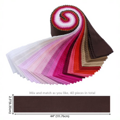 CraftsFabrics Vibrant Medley 100% Cotton 40Pcs/Roll Pre-Cut Jelly Rolls Strips 2.5"x 44" Wide Ideal for Quilting, Scrapbooking, Sewing, Patchwork