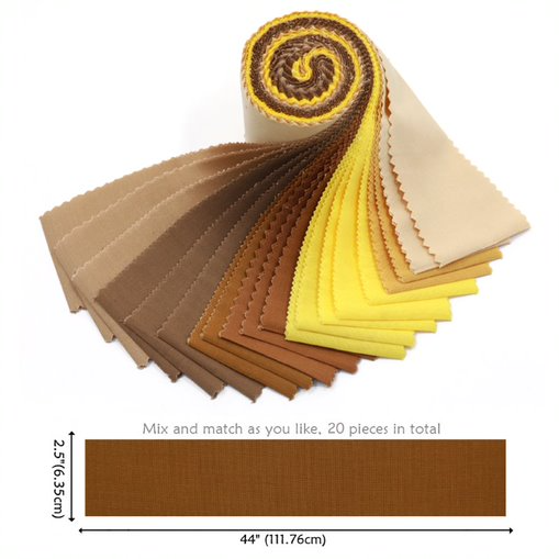 CraftsFabrics, 100 % Baumwolle, 20 Stück/Rolle, gewebte Jelly Rolls-Streifen, ideal zum Quilten, Scrapbooking, Nähen, Kunsthandwerk, Patchwork