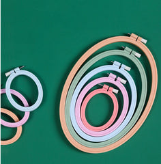 Oval Embroidery Hoops-Set of 5pcs Plastic Circle Cross Stitch Hoop Ring-Embroidery Frame and Coss Stitch Frame-For Embroidery, & Sewing