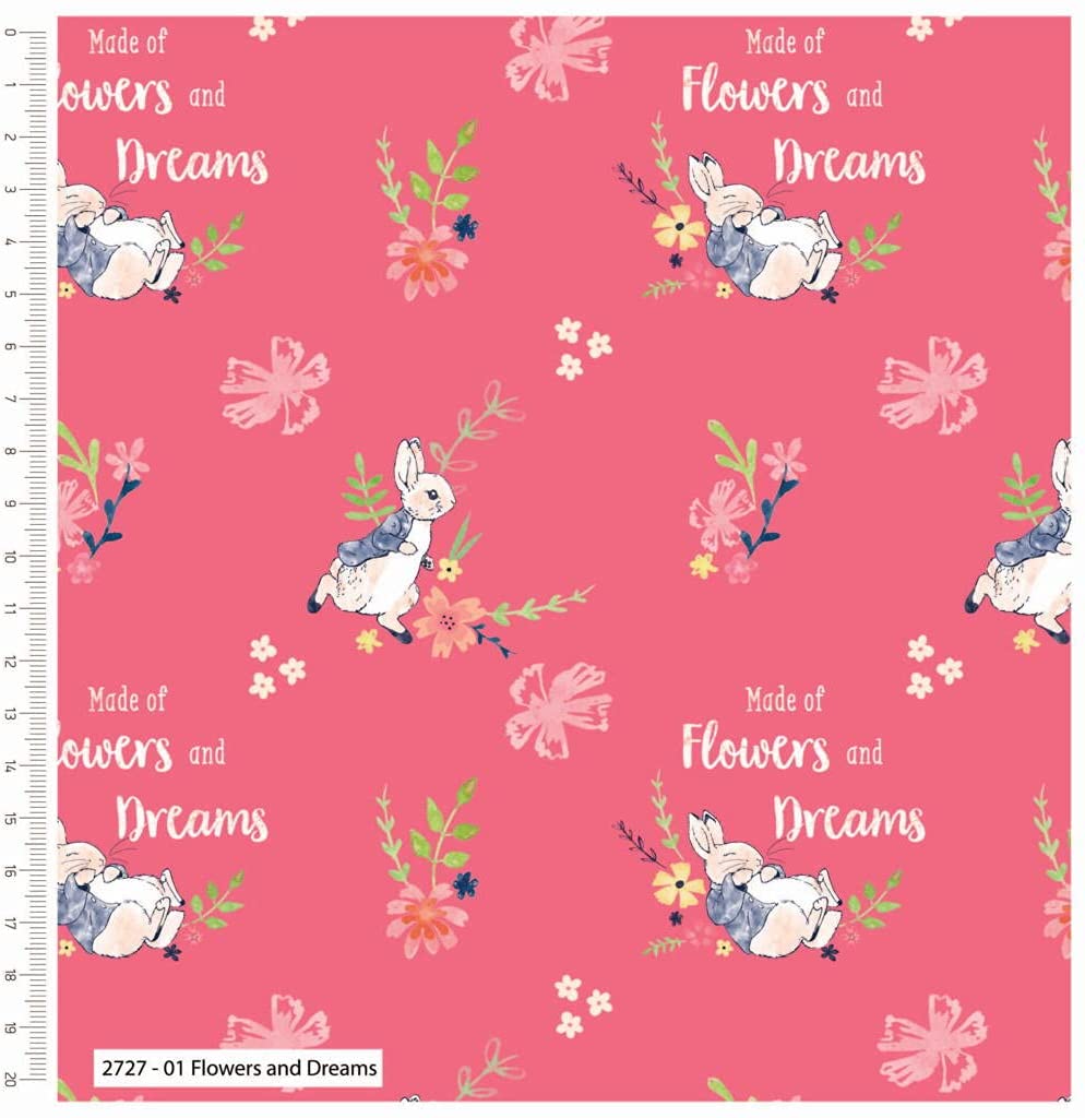 The Craft Cotton Co Peter Rabbit with Flowers and Dreams