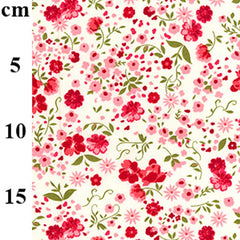 Rose & Hubble Red and Pink Floral Print 100% Cotton Poplin Fabric