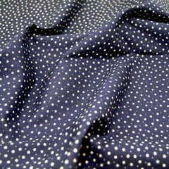 White Stars and Polka Dots Cotton Poplin Quilting Fabric