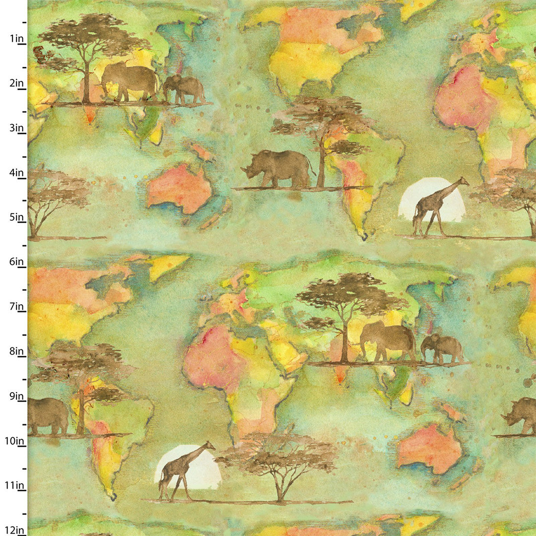 Into the Wild by John Keeling 3 Wishes Prints Cotton Fabric