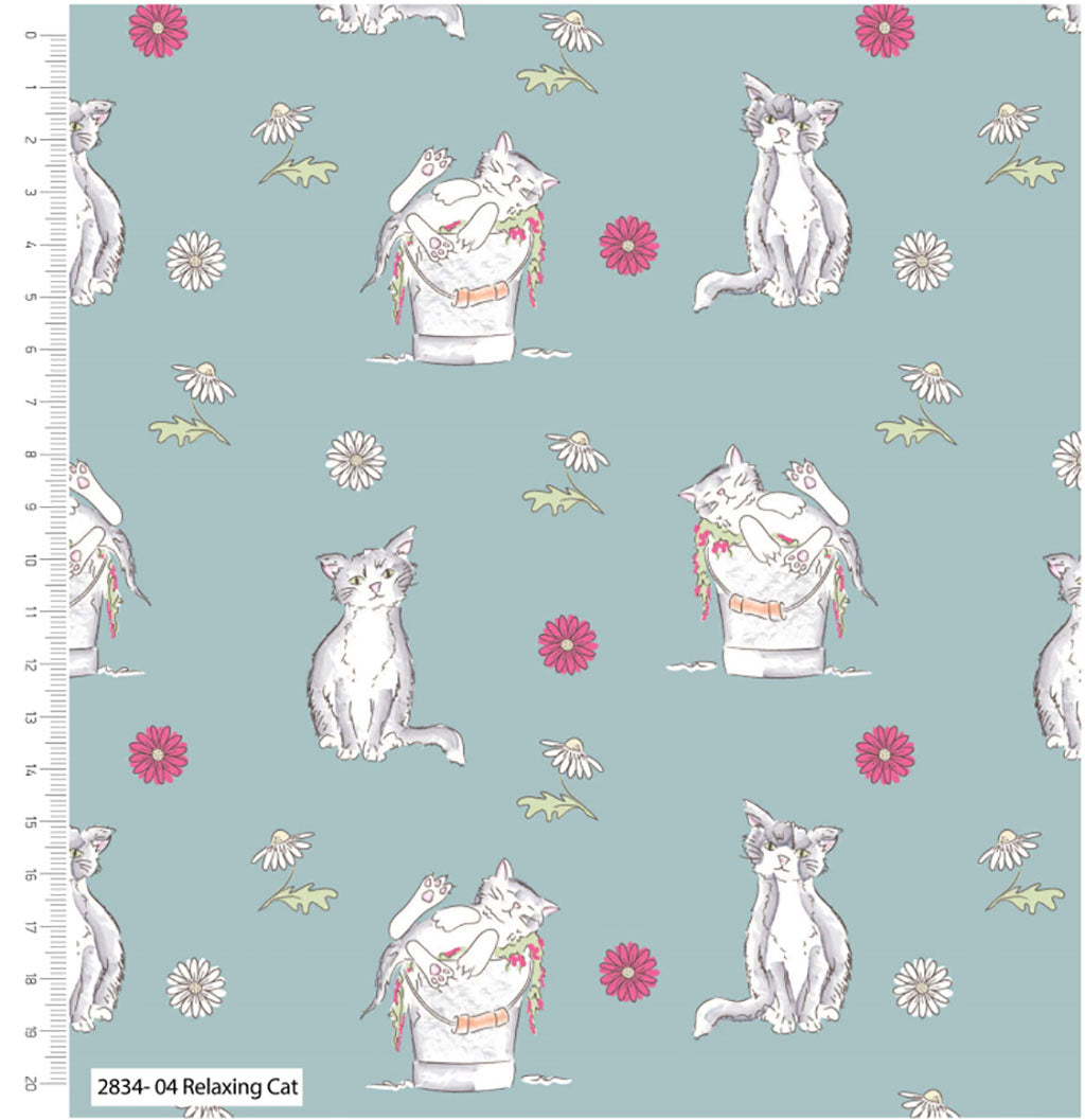 Pets Cats Debbie Shore Fabric Fat Quarters