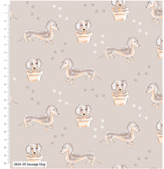 Pets Sausage Dogs Debbie Shore Fabric Fat Quarters