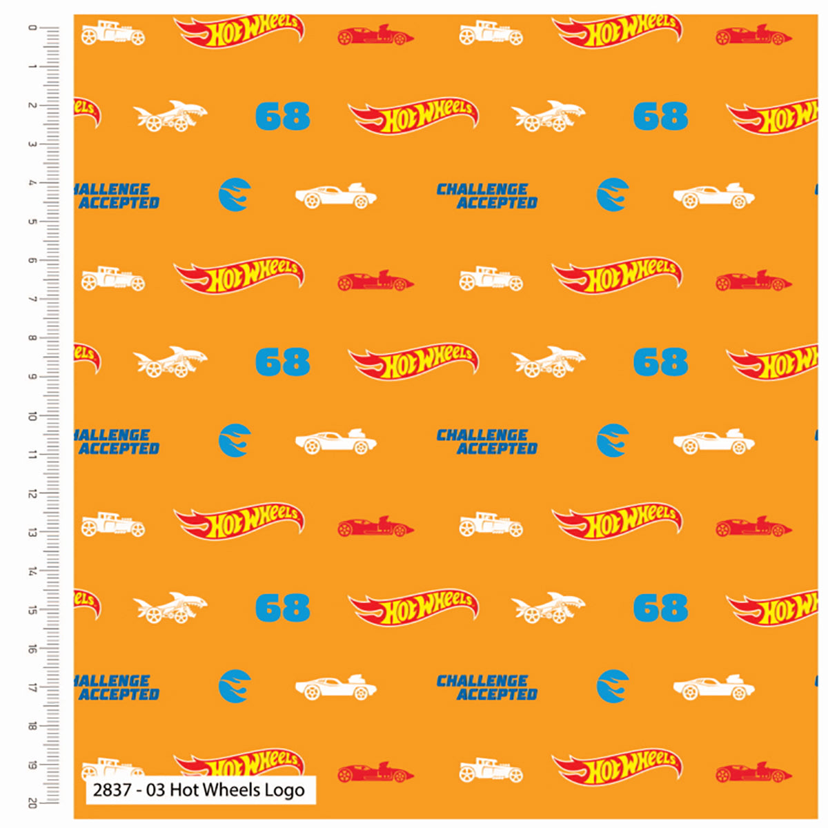 Craft Cotton Company Hot Wheels Logo Fabric