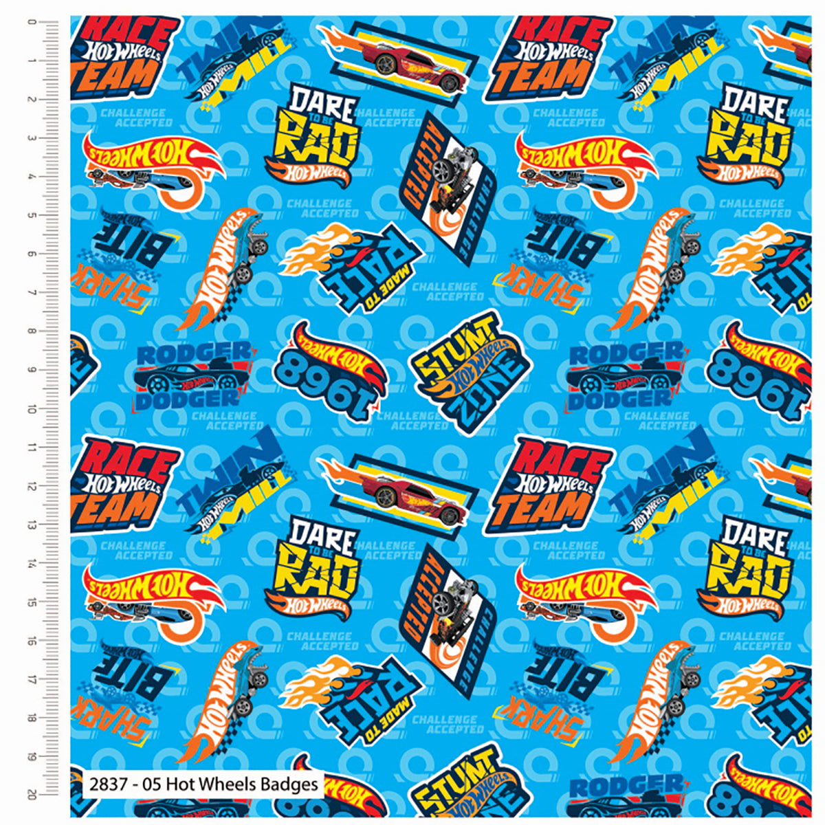 Craft Cotton Company Hot Wheels Badges Fabric