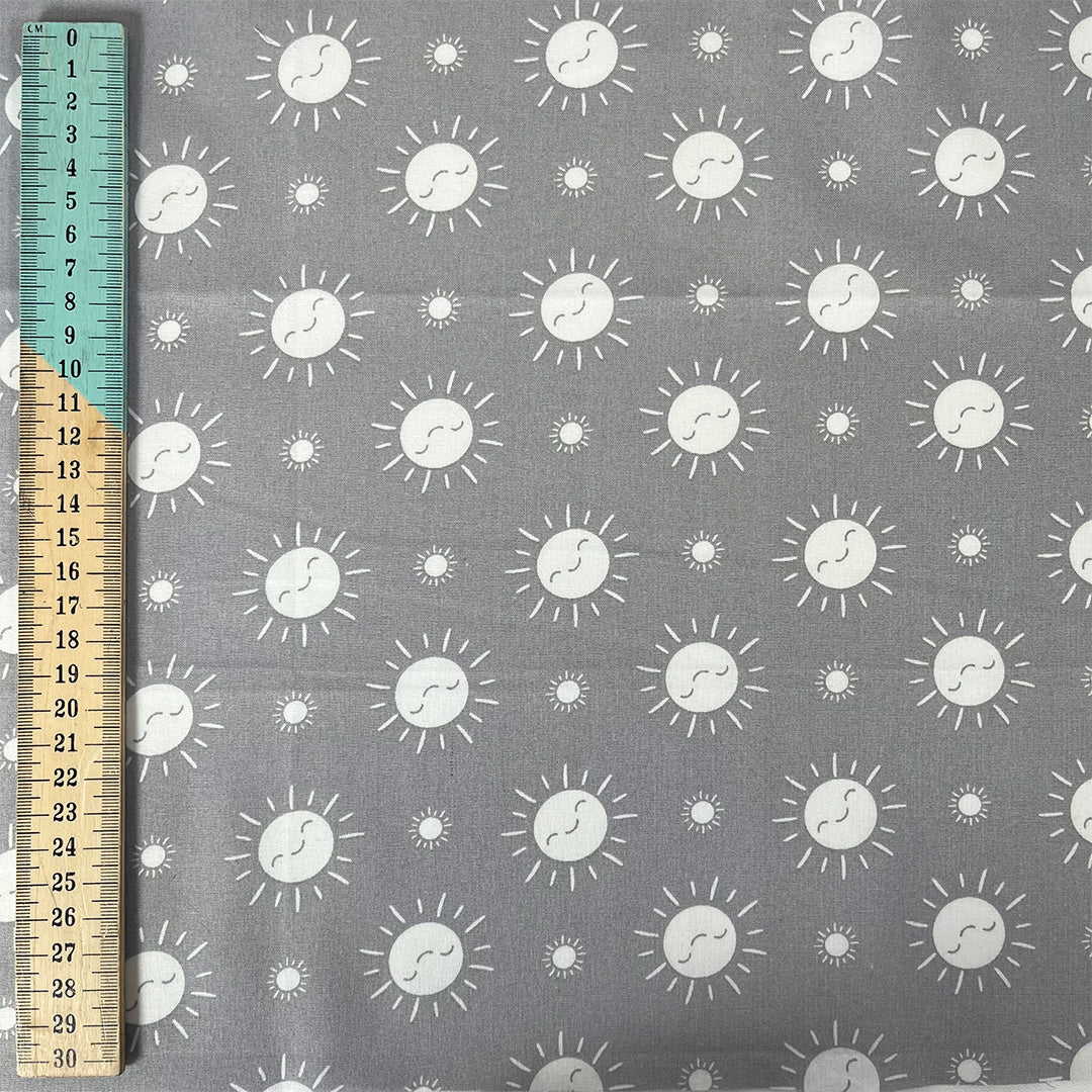 Grey The Sky Above Sunshine Nursery Fabric 