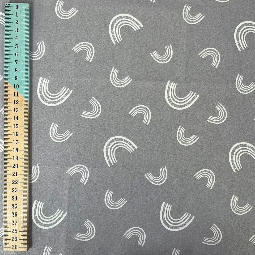 Grey The Sky Above Rainbow Dreams Nursery Fabric 