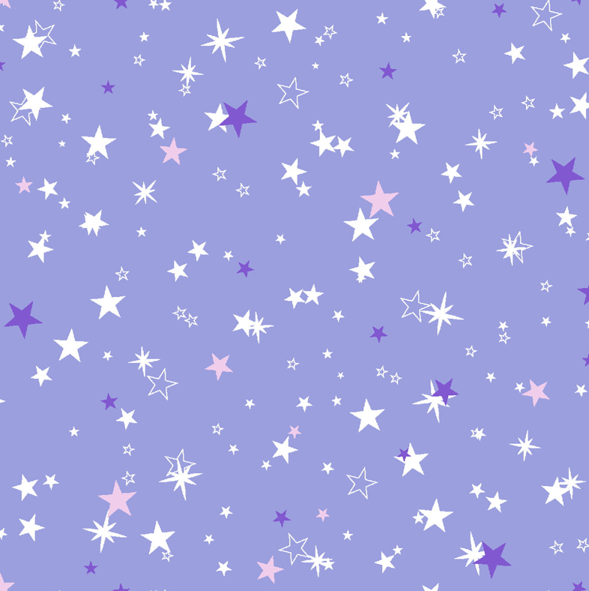 The Craft Cotton Co - Out of This World - Stars Purple 100% Cotton Fabric