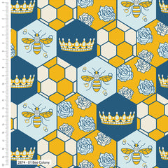 Bee Colony Patchwork Bee Fabric 