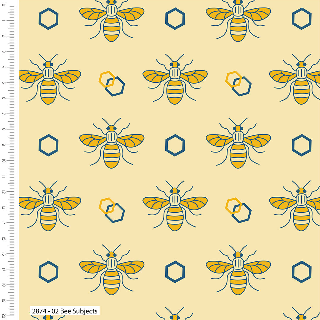 Bee Subjects Patchwork Bee Fabric