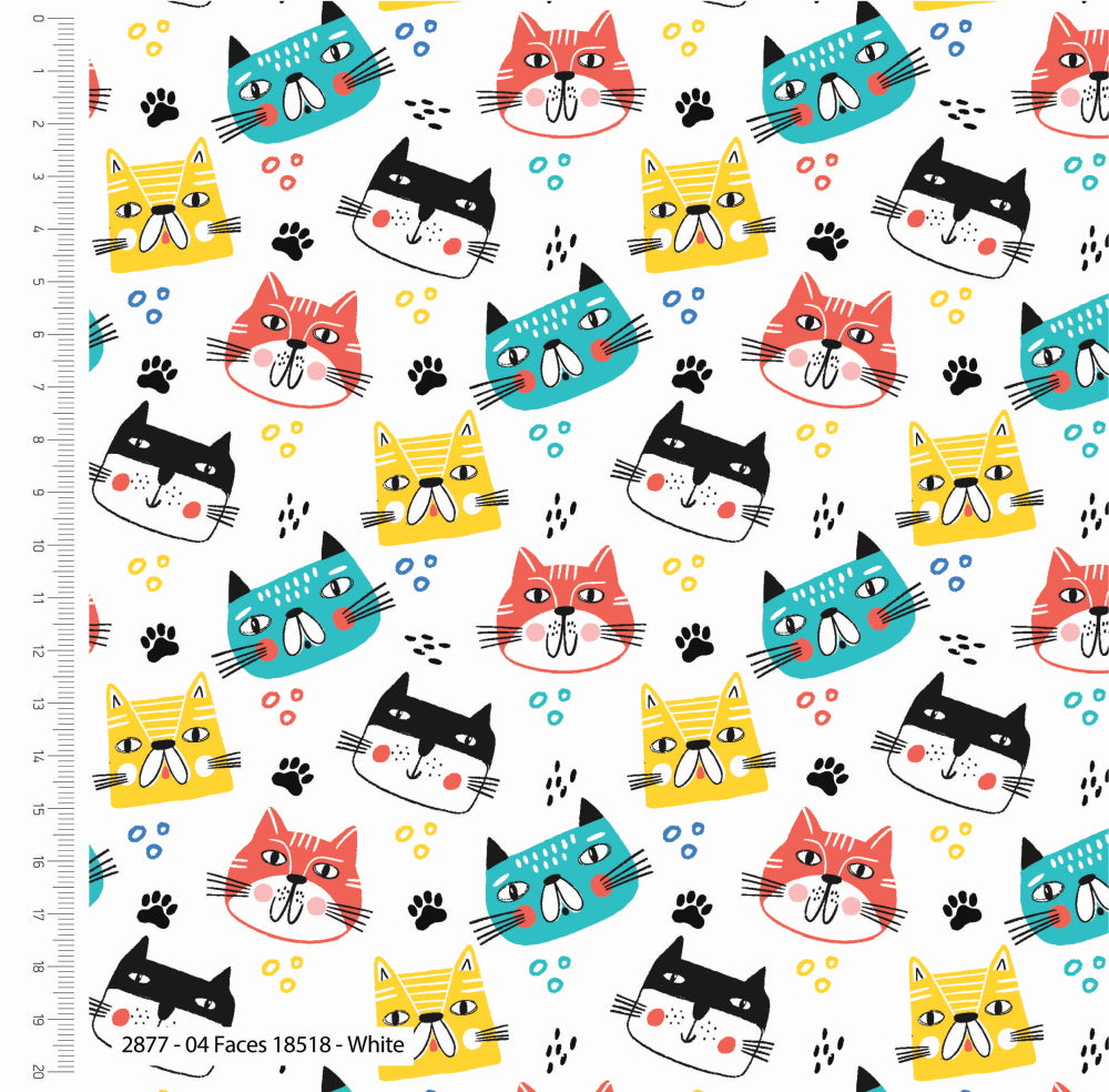 Mochis Pals Faces Cotton Printed Fabric (2877-04)