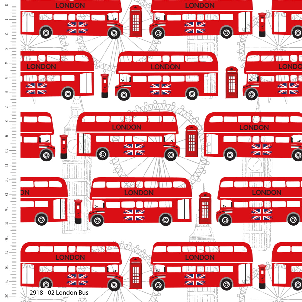 London Bus Happy & Glorious Platinum Jubilee Fabric