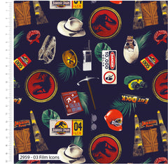 The Craft Cotton Co - Jurassic Park Film Icons Fat Quarters 100% Cotton 