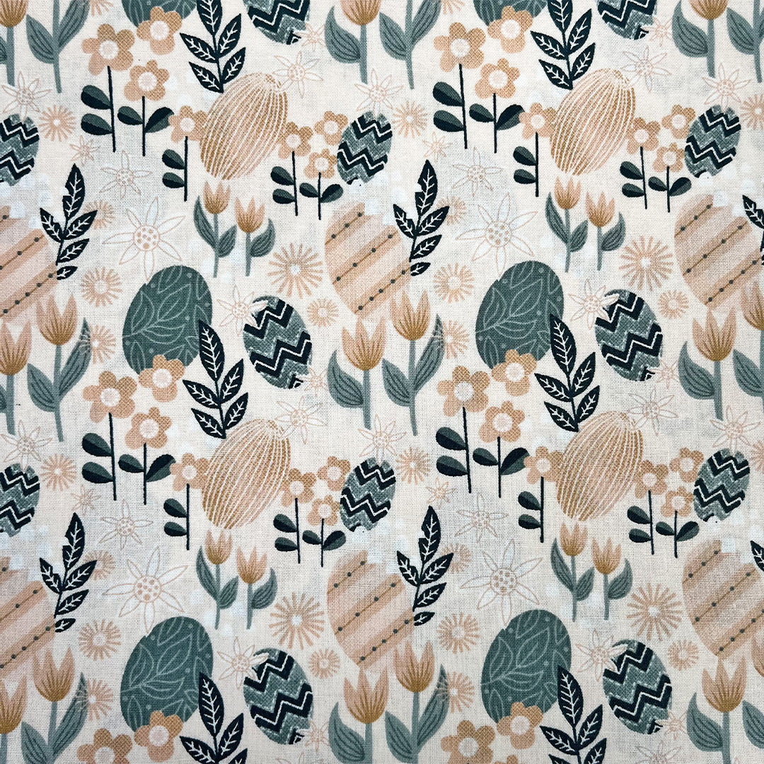 Craft Cotton Company Fuzzy Spring Egg Hunt Cotton Print Fabric (3206)