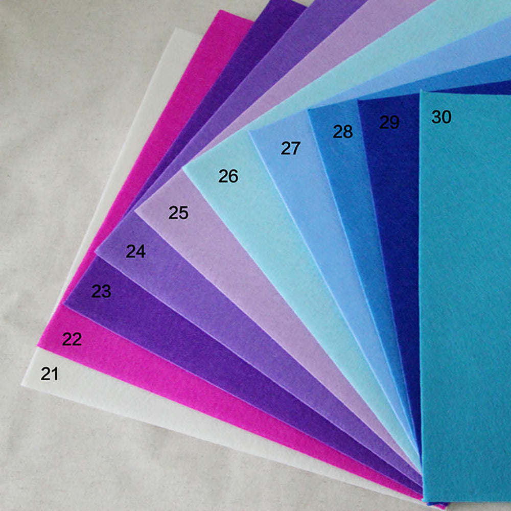 40pcs Nonwoven 100% Polyester Felt Fabric Sheets Assorted Colours –  CraftsFabrics