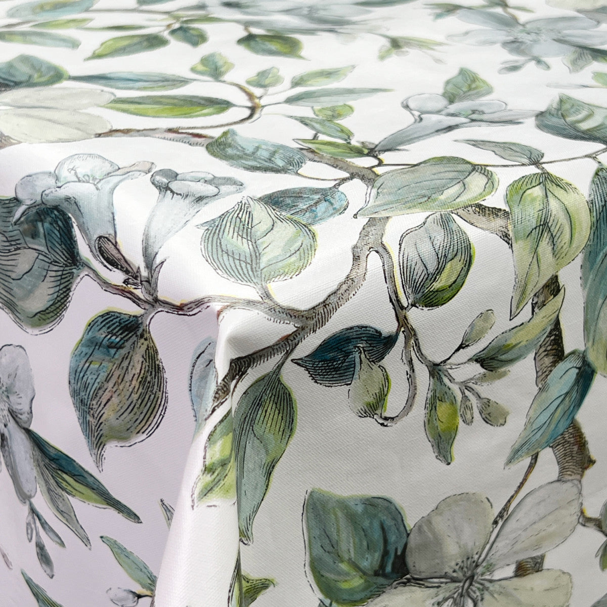Italian Embossed Printed PVC Floral Wipe Clean Tablecloth Fabric