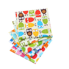 CraftsFabrics 5pcs 40*50 cm Cartoon Animals Printed Cotton Fat Quarters (Quilting, Scrapbooking, Sewing, Baby Clothing, DIY Projects)