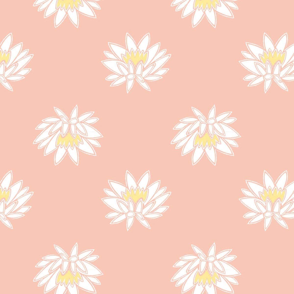 Tissu au mètre Lily Pad de Debbie Shore - Lotus Saumon 100 % coton