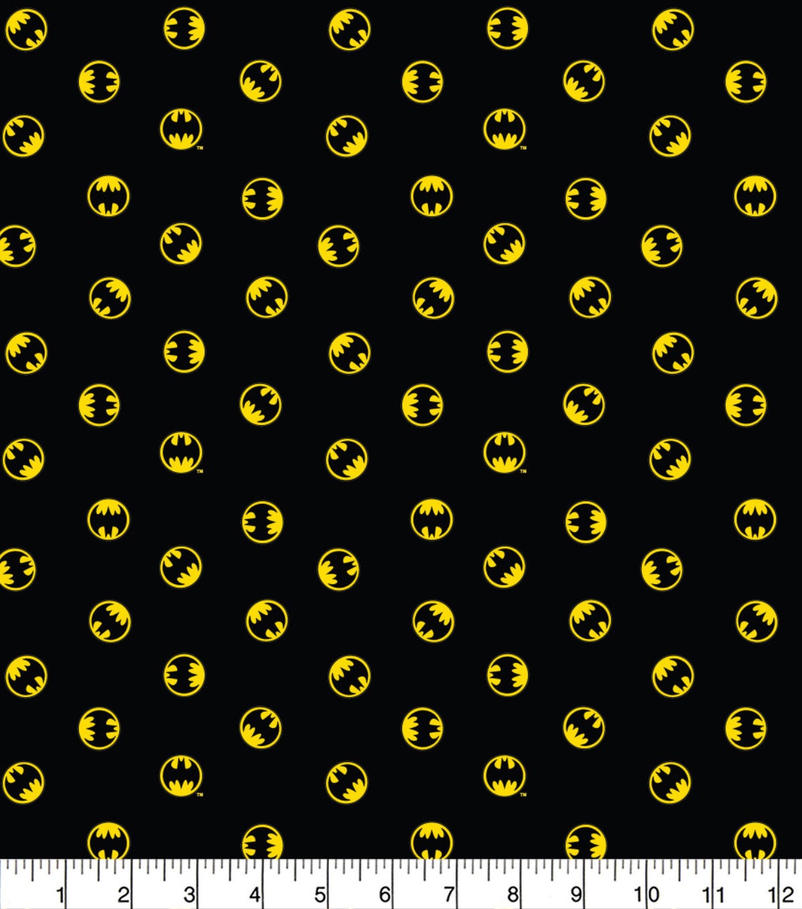 Batman Black Logo Cotton Print Fabric