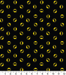 Batman Black Logo Cotton Print Fabric