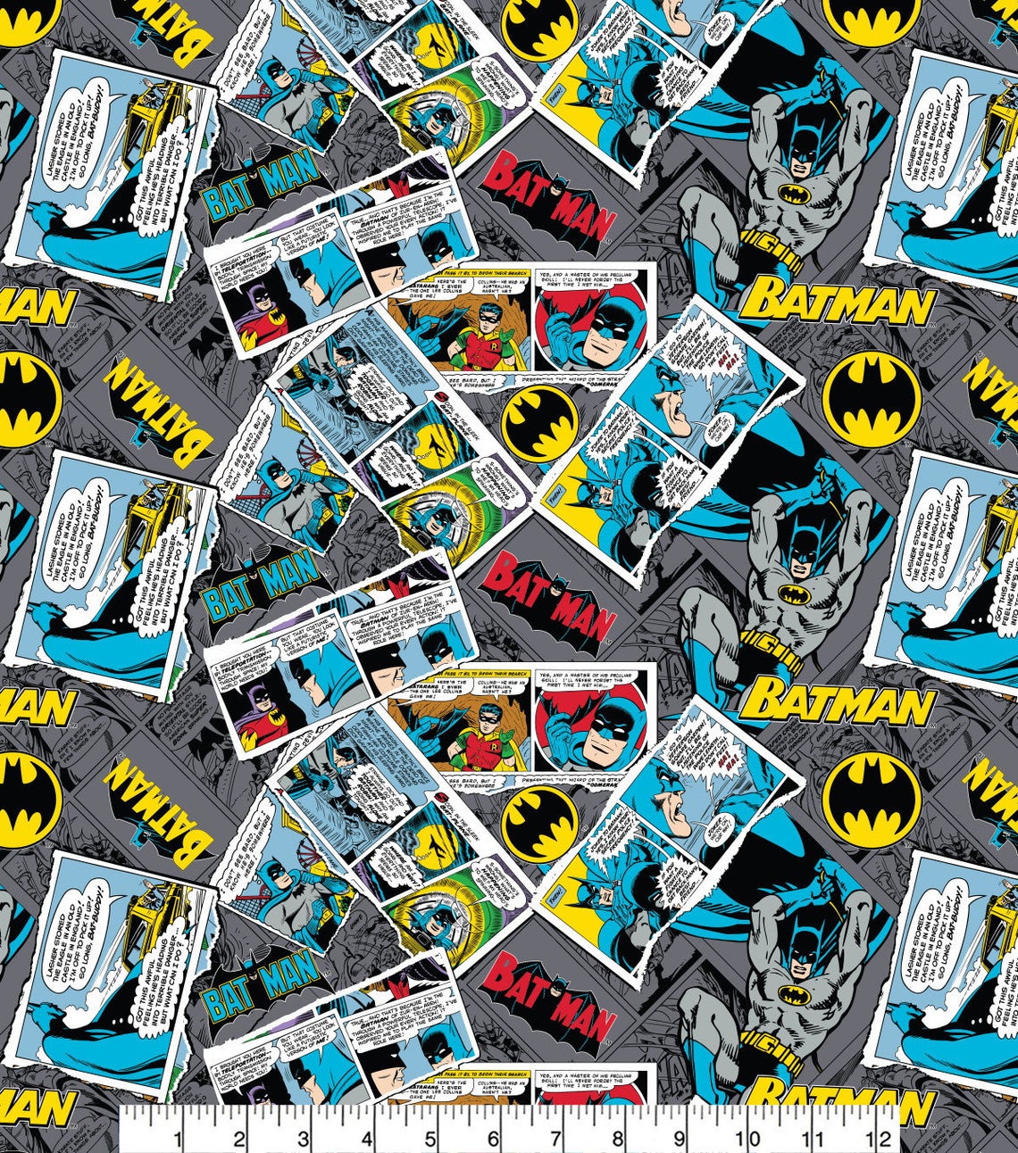 Batman Fabric Collage Cotton Print Fabric