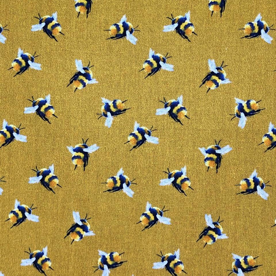 Crafty By Chatham Glyn Buzzy Bee Bumblebee Fabric, 100% Cotton