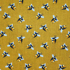 Crafty By Chatham Glyn Buzzy Bee Bumblebee Fabric, 100% Cotton