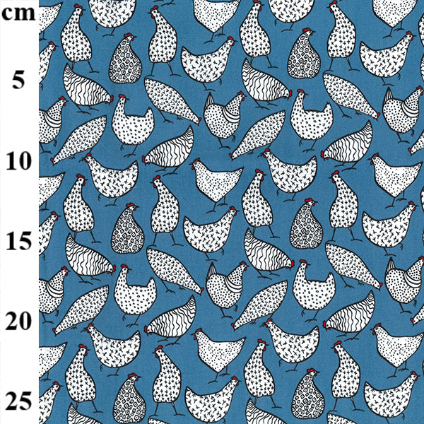 Rose & Hubble Chicken Fabric Print Collection 100% Cotton Poplin Fabric CP0805