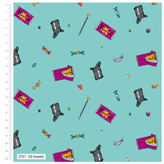 Charlie and The Chocolate Factory Sweets 100% Cotton Print Fabric