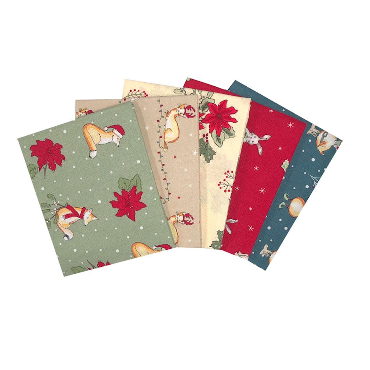 Christmas Critters by Debbie Shore Fat Quarters Cotton Pack 