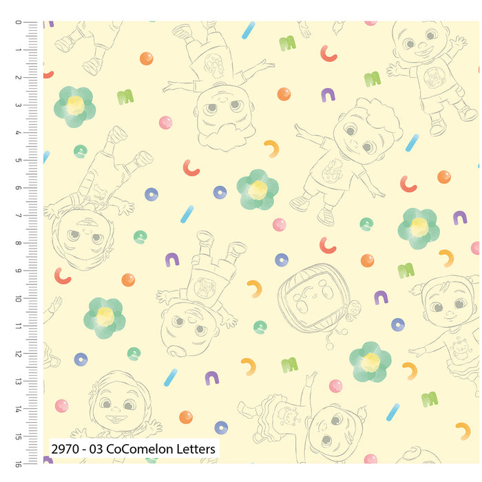 CoComelon Forever Friends Letters Cotton Fabric 2970-03