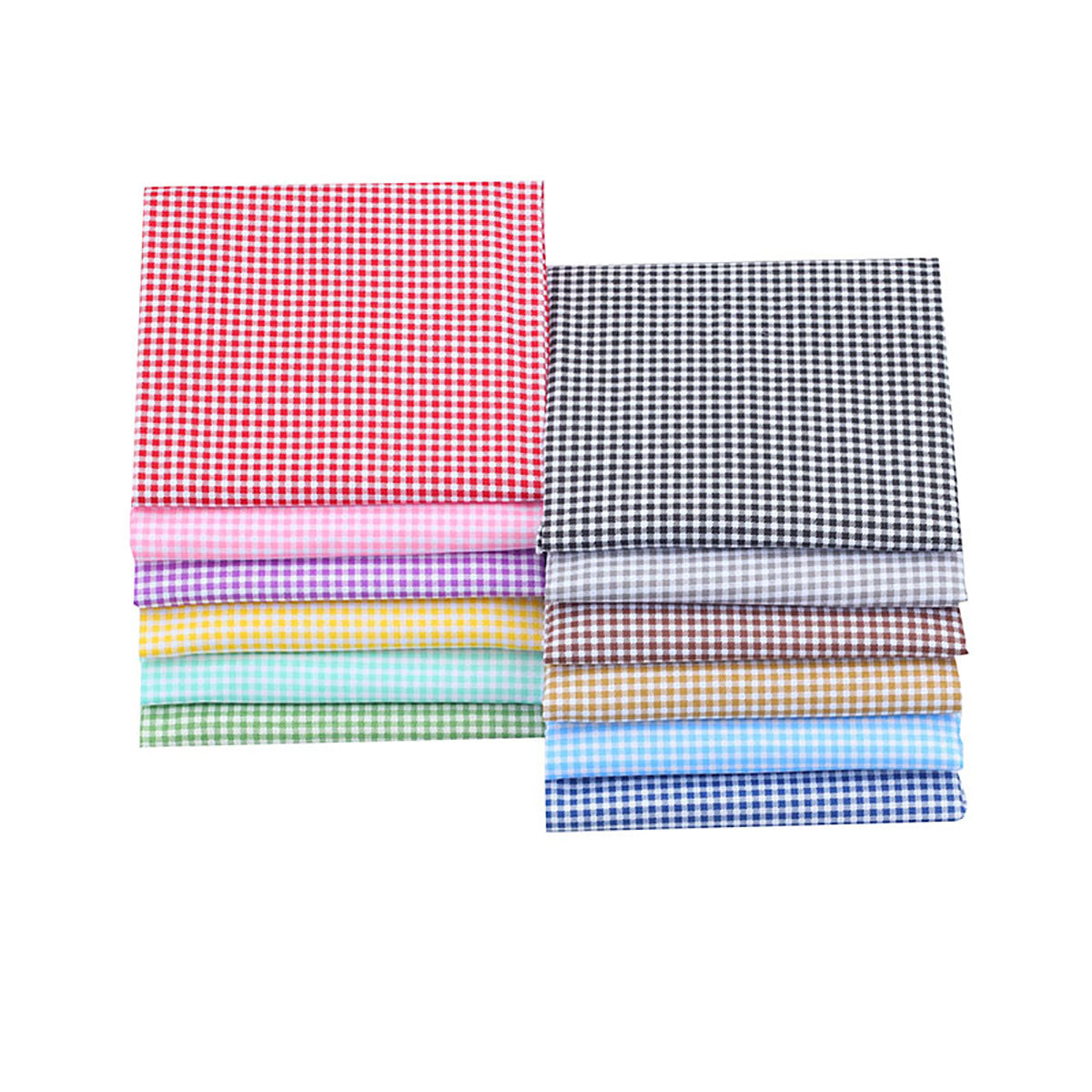 Colorful Plaid Printed Cotton Fat Quarters Bundle