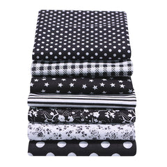 CraftFabrics 7pcs Black Cotton Fat Quarters Bundle