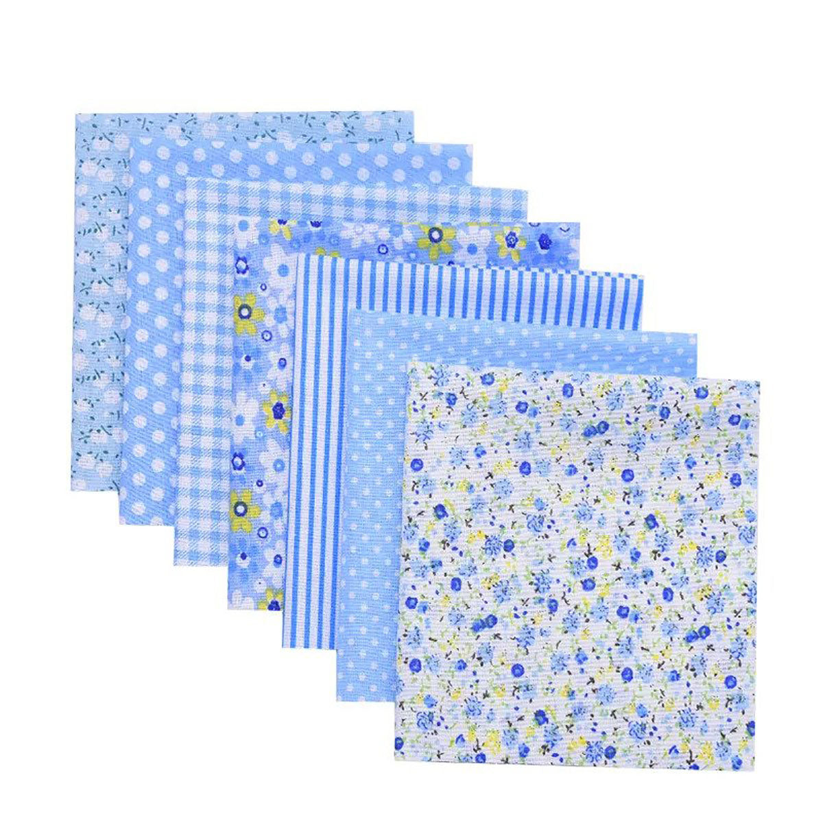 CraftFabrics 7pcs Blue Cotton Fat Quarters Bundle