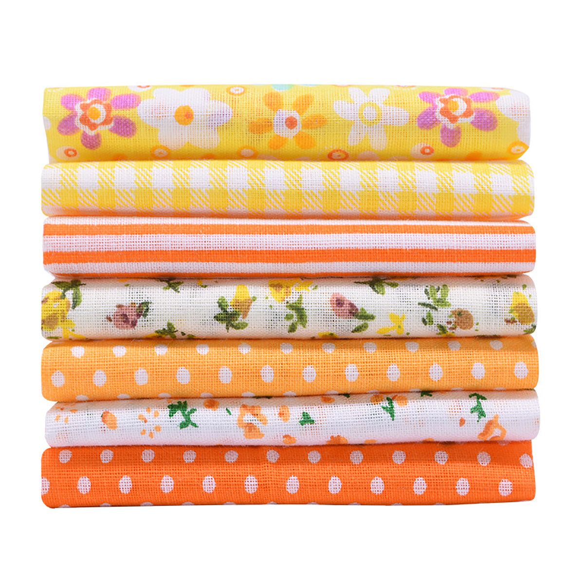 CraftFabrics 7pcs OrangeCotton Fat Quarters Bundle